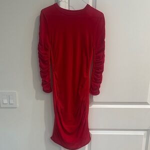 Jacquemus Vibrant Red Long Sleeve Dress